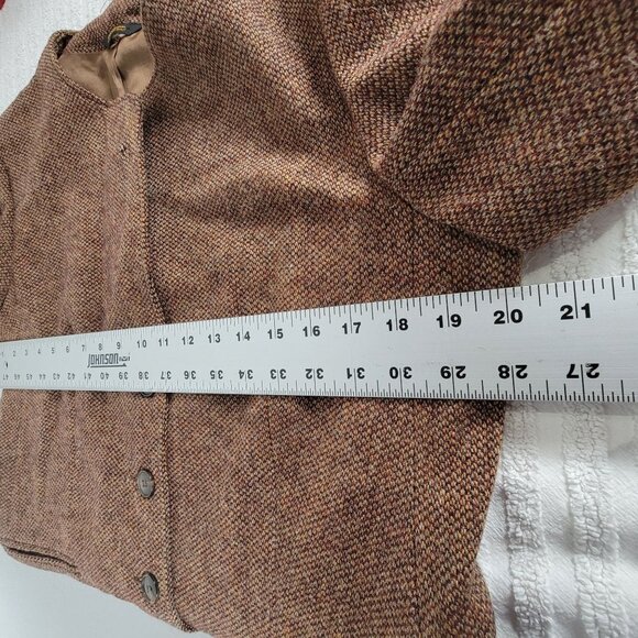 Vintage Cross Country Fashions Womens Wool Tweed Blazer Brown Three-Button - Picture 10 of 11